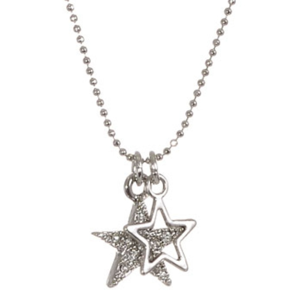 NEW Double Star Charm Necklace Pendant